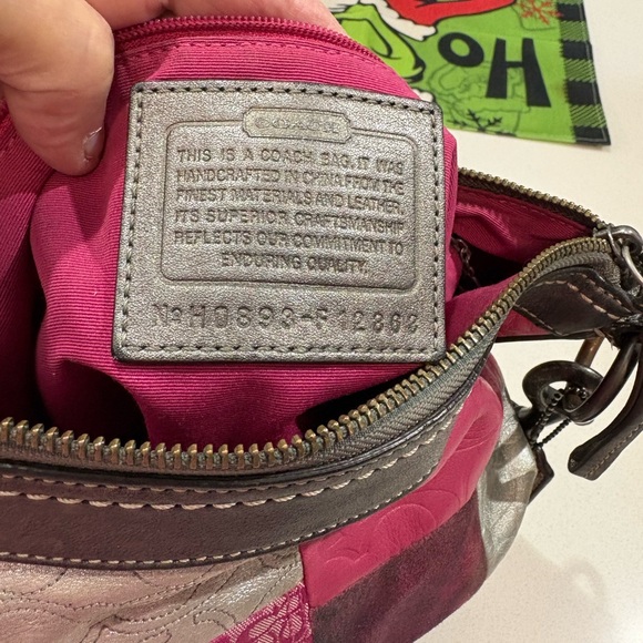 Coach Patchwork Adjustable/Shoulder Bag - Black and Dark Pink - Picture 5 of 7